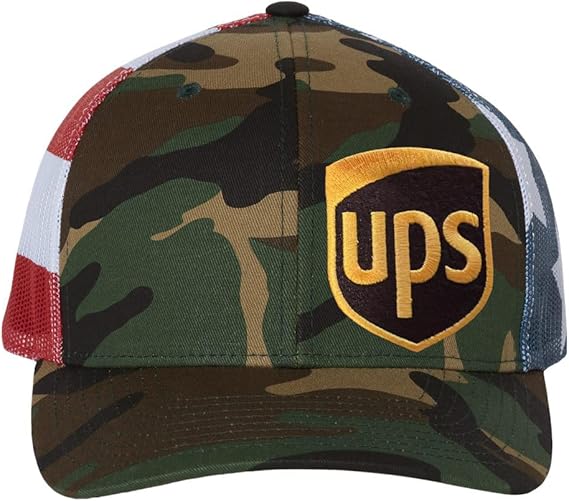 Green Camo American Flag Back United Parcel Service Official Style Color Embroidered Side Patch Front Snapback Khaki Brown Baseball Cap Hat 112PM