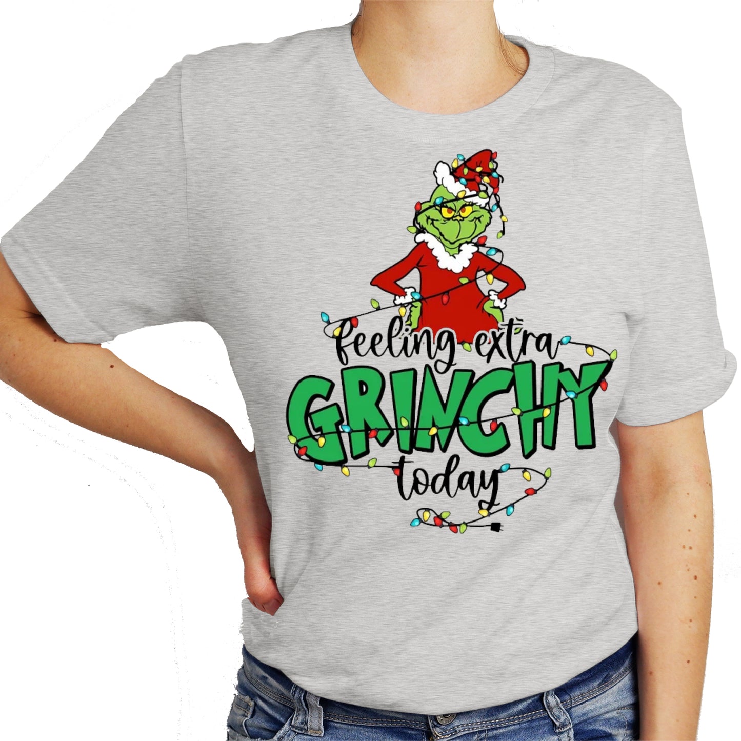 Feeling Extra Grinchy Today Shirt, Grinch Christmas Shirt Casual Short Sleeve