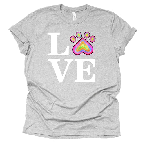 Love Paw Print Shirt, Tie Dye Love Veterinarian Vet Tech T-Shirt, Pet Lovers Shirt