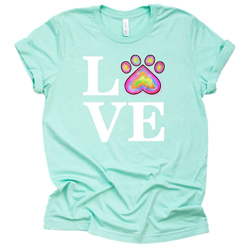 Love Paw Print Shirt, Tie Dye Love Veterinarian Vet Tech T-Shirt, Pet Lovers Shirt